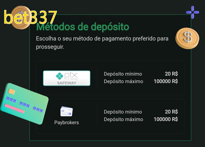 O cassino bet337bet oferece uma grande variedade de métodos de pagamento